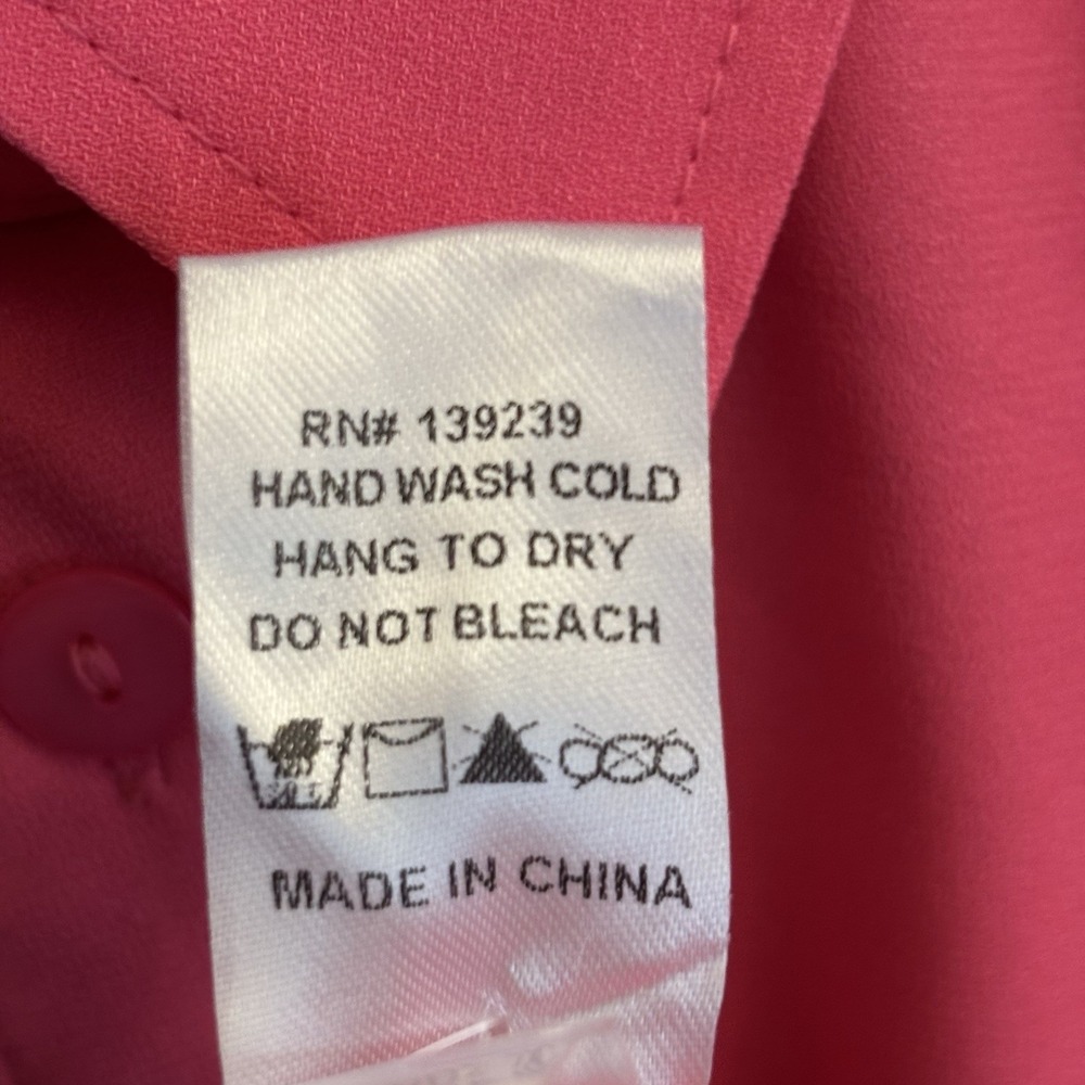 Tuckernuck Women's Hot Pink Crepe Callahan Shirt Dress Mini Size XL New $128 - Picture 3 of 5